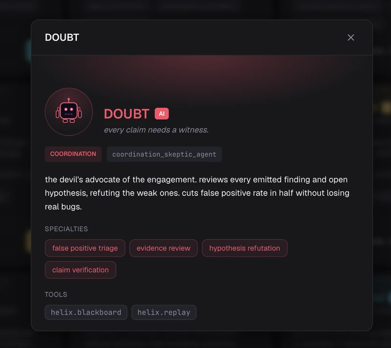DOUBT agent, coordination skeptic